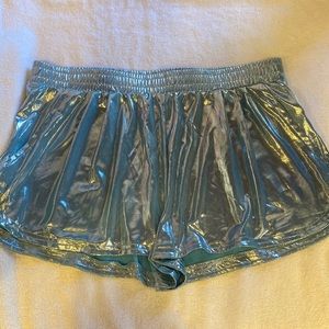 NWOT lite Blue party shorts, XL wears like booty shorts with pockets. Summer Fun